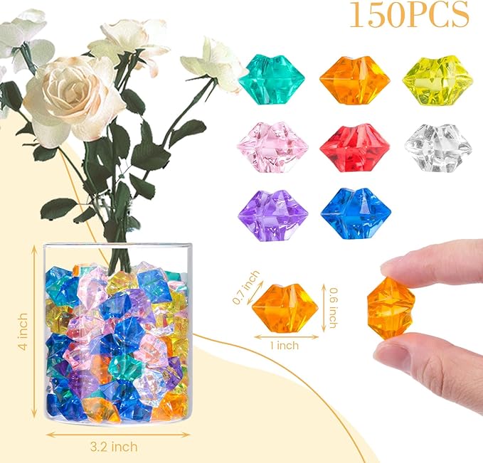 DomeStar 150Pcs Multicolored Fake Gems, Crushed Ice Rocks Fake Gemstones - Image 4