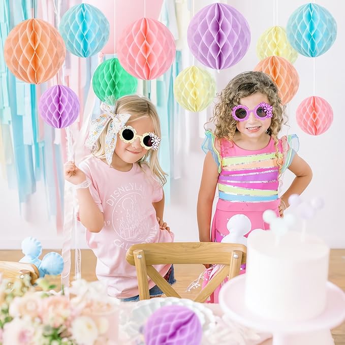 Hanging Honeycomb Decorations, Pastel Party Decorations, Rainbow Honeycomb - Image 6