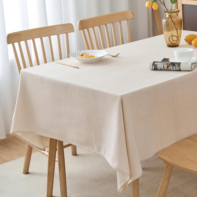 NLMUVW Square Linen Tablecloth, Champagne Small Table Cloth Water Resistant - Image 5