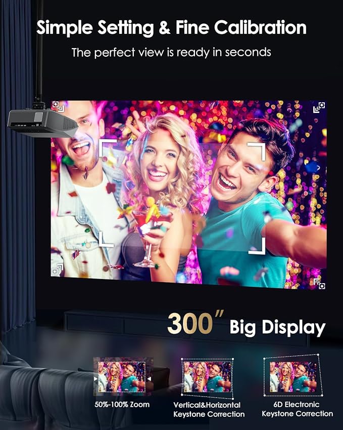 Smart 4K Projector Movie Gaming Karaoke TV, 2300 ANSI High Brightness Ultra HD - Image 8