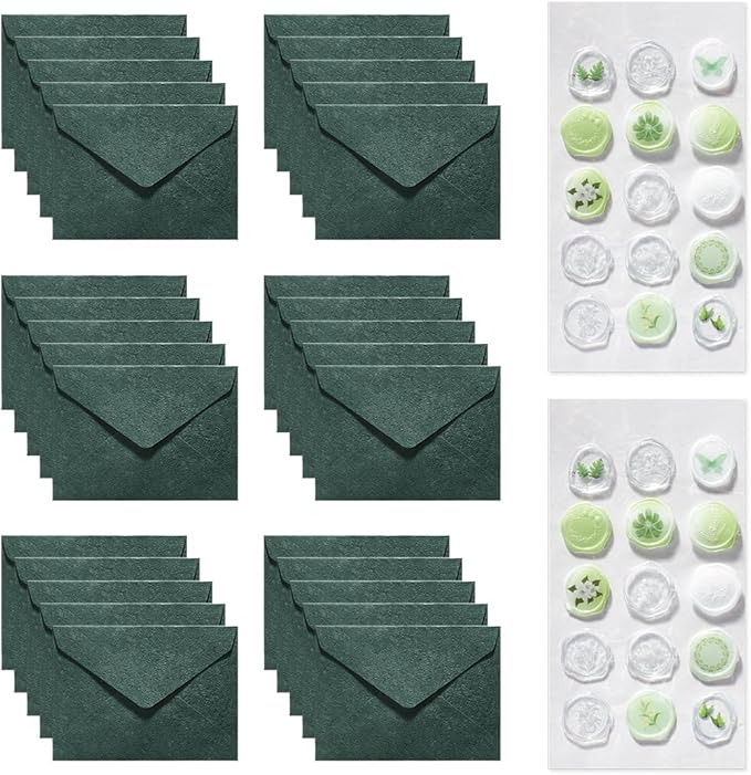 30 Pieces A6 Envelopes with 30 Seal Stickers, 6.32 x 4.45 inch Envelopes by Youteer