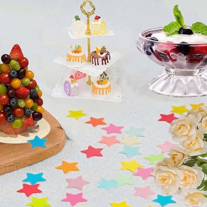 Rainbow Metallic Foil Star Confetti 0.78inch/2cm 8000PCS Table Confetti - Image 2
