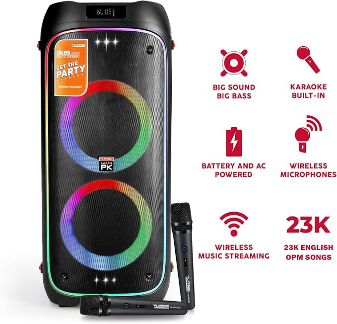 The Platinum DK65 Bluetooth Party Speaker, Karaoke Machine - Image 2