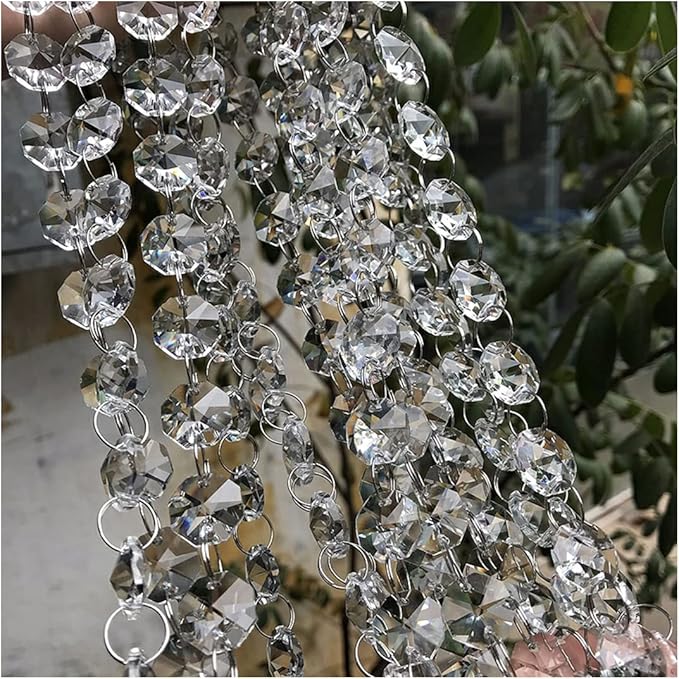 99ft Acrylic Crystal Garland Strands, Hanging Chandelier Bead Chain, Hanging - Image 3