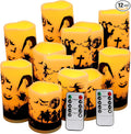 12-Pack Halloween LED Flameless Pillar Candles by fclayvts