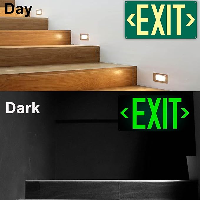 2Pack Photoluminescent Exit Sign Green - Image 2