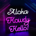 Aloha Howdy Hello Neon Signs for Wall Decor LED Neon Sign for Room Neon Light by HSJNJKFUNEONSIGN