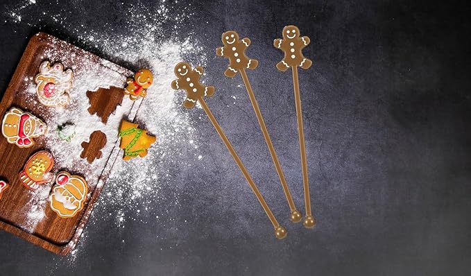 50 Pcs Christmas Drink Stirrers Xmas Coffee Stir Sticks Plastic Swizzle Sticks - Image 6