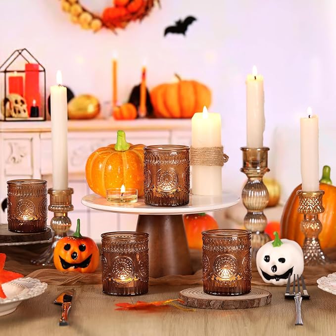 DARJEN Amber Votive Candle Holders Set of 36- Glass Candle Holders Bulk - Image 5