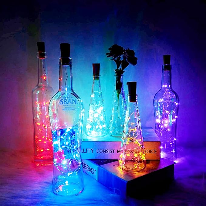 SmilingTown Wine Bottle Cork Lights 15Pack 10 LED 40 Inches Battery Operated - Image 4