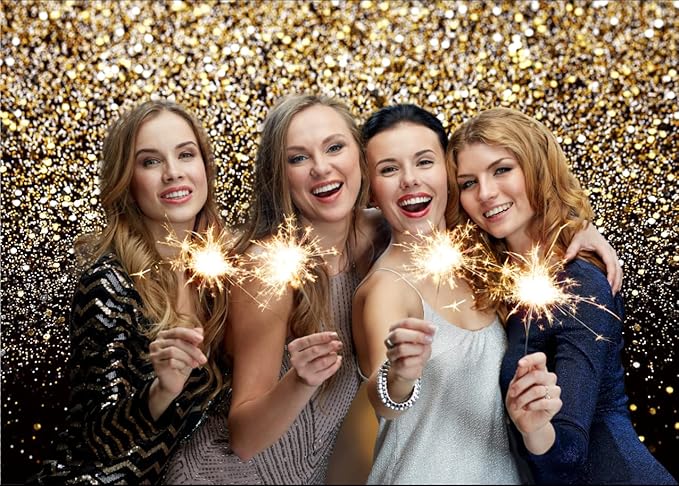 SJOLOON Black and Gold Backdrop Gold Spots Backdrop Vinyl Photography Backdrop - Image 4