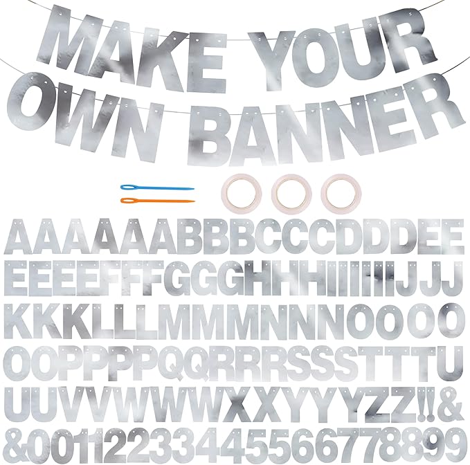 BEISHIDA Double-sided Silver 116 PCS DIY Letter Banner Kit Make Your Own Banner by Beishida