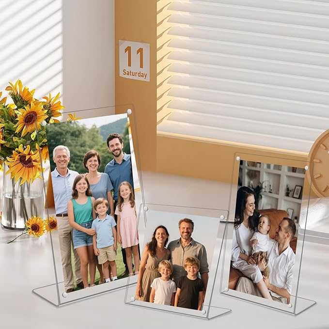 6 Pack Acrylic Picture Frame 4x6 inch, Magnetic Photo Frames, Standing Photo - Image 6