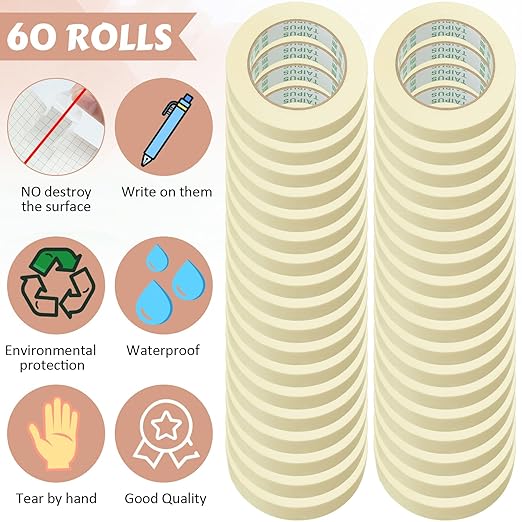 Masking Tape Bulk General Purpose Masking Painting Tape 55 Yards - Image 3