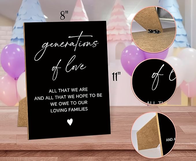 Wedding Signs for Reception, 8x11 Black Minimalist Style Love Signs for Wedding - Image 2