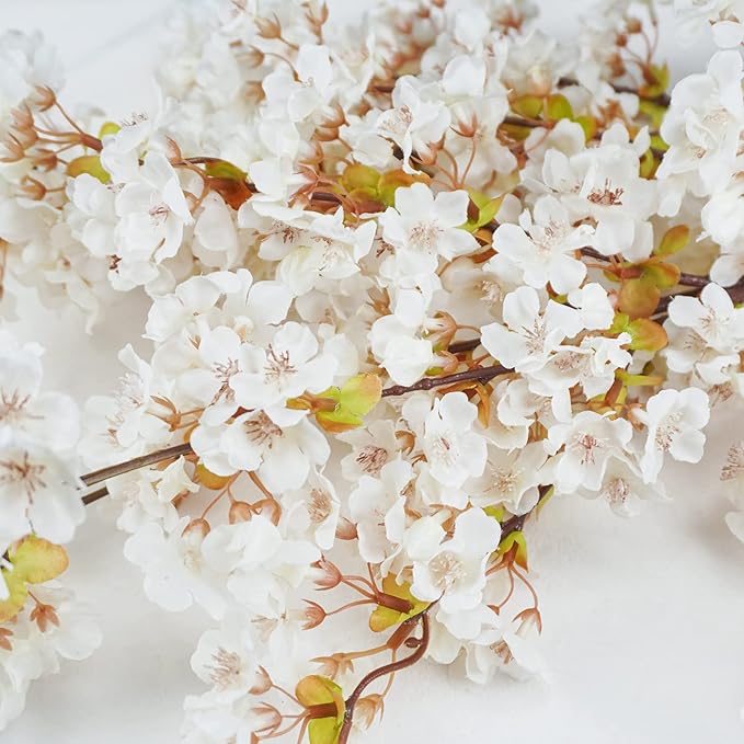 Uieke Silk Cherry Blossom Branches, 39.3in Artificial Cherry Blossom Tree Stems - Image 4