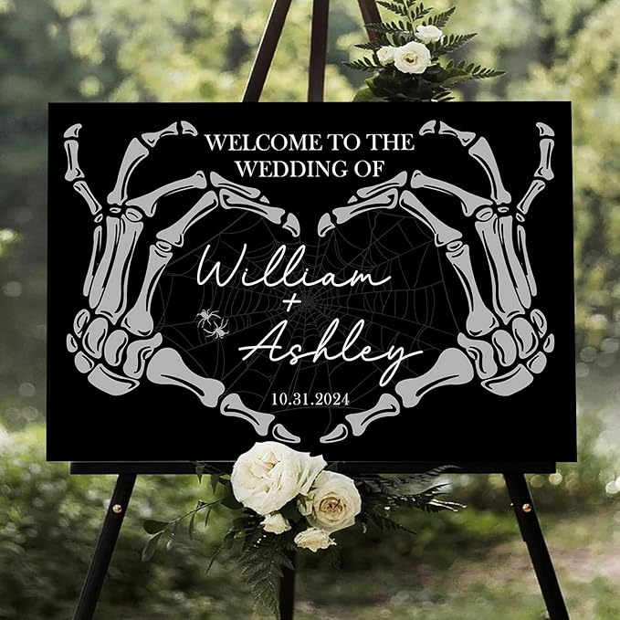 Welcome To Our Wedding Sign, Gothic Wedding, Wedding Sign Halloween Wedding by Mapileng%E2%84%A2