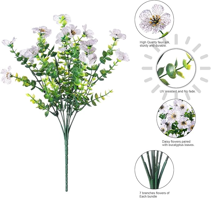 HyeFlora Artificial Flowers for Outdoor Indoor Garden Home Decoration, Faux - Image 4