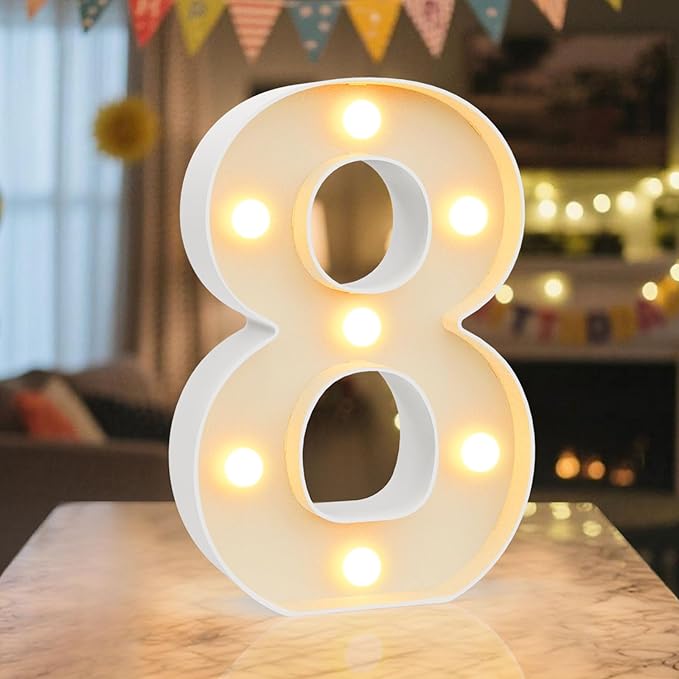 LED Marquee Light Up Numbers Sign by NANXU