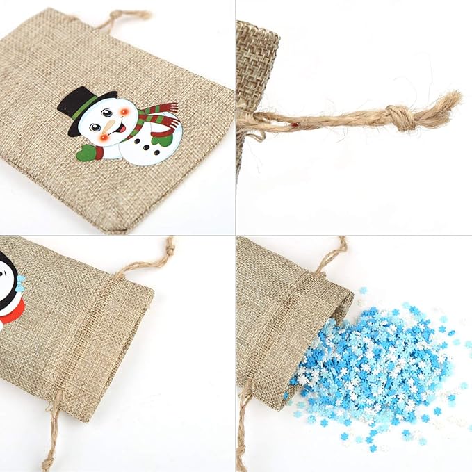 CCINEE 36pc Christmas Linen Bags - Image 3