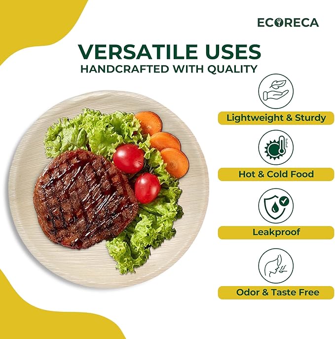 150-Piece Biodegradable Palm Leaf Dinnerware Set | 10", 5” Inch Round Plates - Image 6