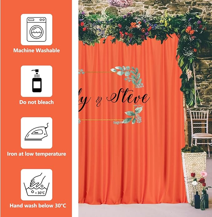 MYSKY HOME Orange Backdrop Curtains - Image 7
