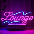 Lounge Neon Sign for Wall Decor, 16.54" x 6.69" Rest Led Signs for Room by PMCVYH