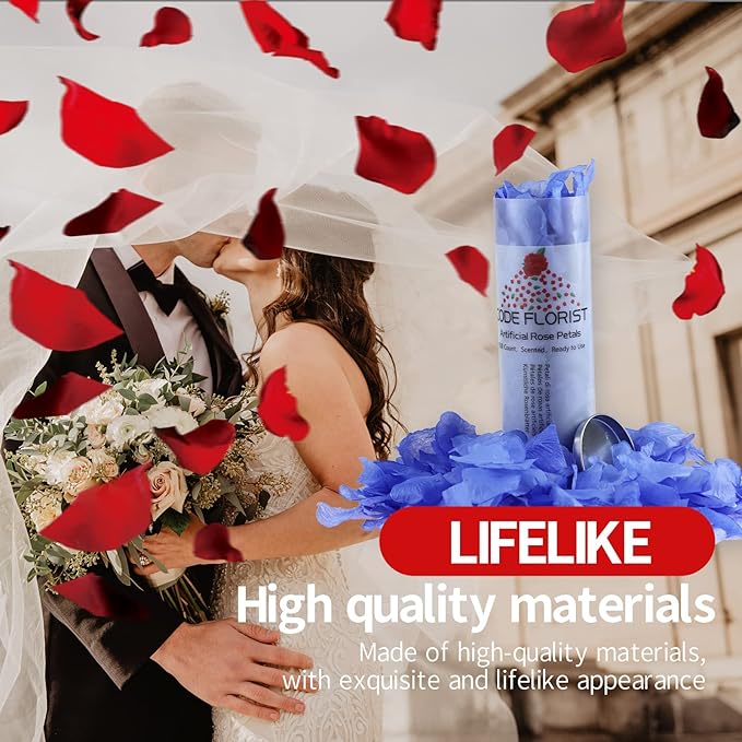 CODE FLORIST 1500 PCS Light Blue Silk Rose Petals - Image 3