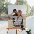 Welcome Wedding Signs, Modern Photo Wedding Sign Decorations Signage 12" X 18" by CENOVACY