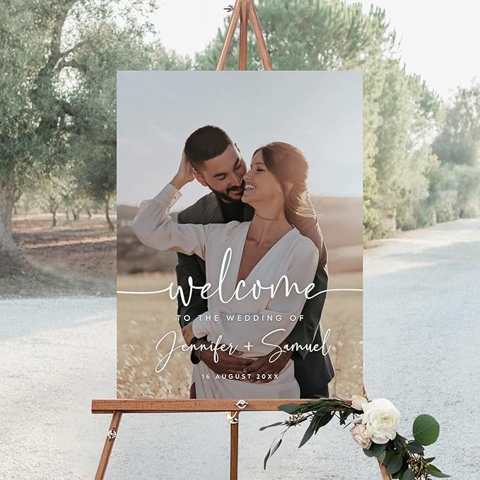 Wedding Welcome Sign, Wedding Welcome Sign Personalized, Photo Wedding Sign - Image 2