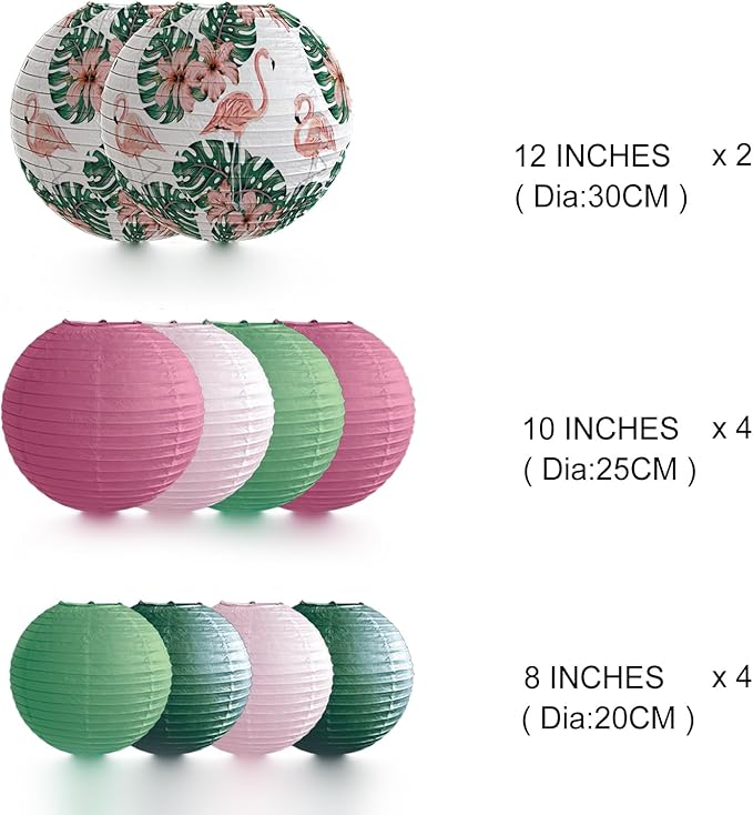 Jungle Tropical Flamingo Theme Bohemian Paper Lantern set10pcs - Image 3