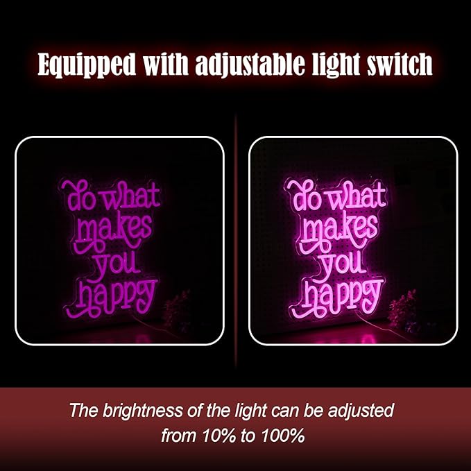 Do What Makes You Happy Neon Sign USB powered Pink Letters Led Neon Light - Image 4