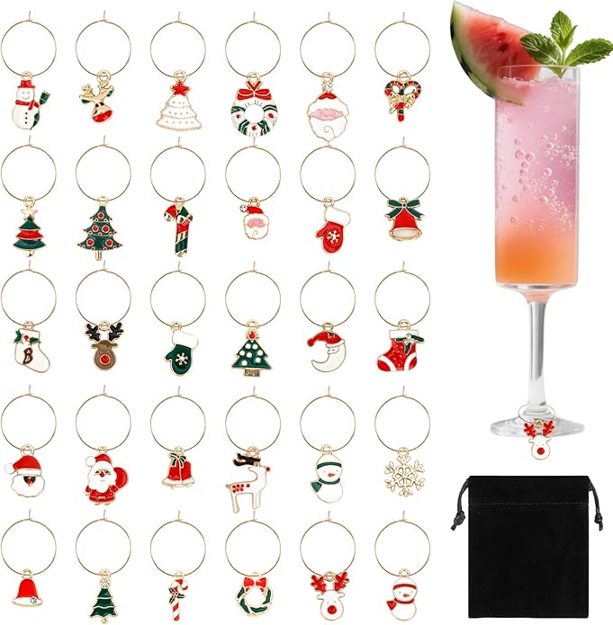 Wine Glass Charms Wine Charms for Stem Glasses Glass Markers Identifiers Tags by Libemskix