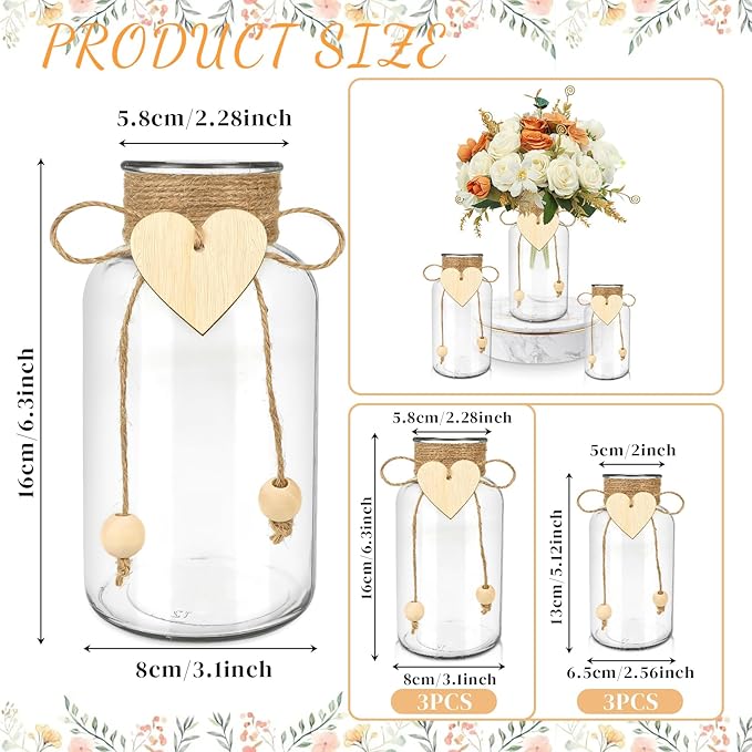 Vintage Glass Vases for Flowers, Bridal Shower Bud Vase Set - Image 2