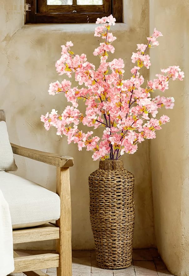 Uieke Silk Cherry Blossom Branches, 39.3in Artificial Cherry Blossom Tree Stems - Image 5