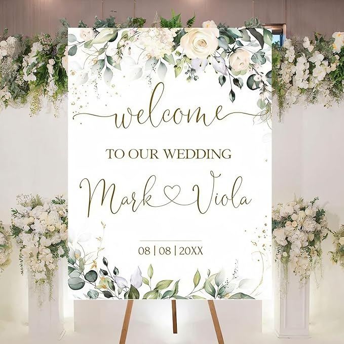 Personalized Welcome To Our Wedding Sign, Wedding Decorations, Flowers Wedding - Image 2