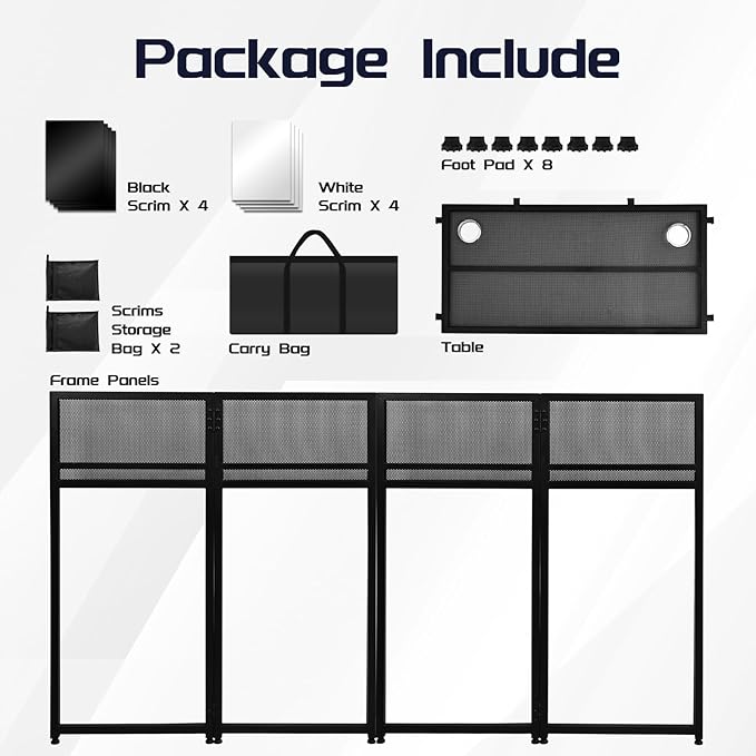 Portable DJ Booth 40" x 20", DJ Facade Table - Image 5