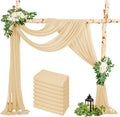 Wedding Arch Draping Fabric, 8 Panels 28" x 20ft Champagne Sheer Chiffon by HNPSTBNO