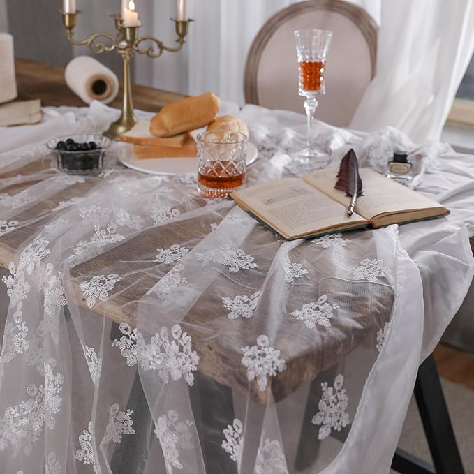 patdrea Designer White Lace Elegant Tablecloth - Image 4