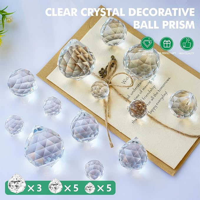 20mm/30mm/40mm Clear Crystal Balls Prism Sun Catcher - Image 2