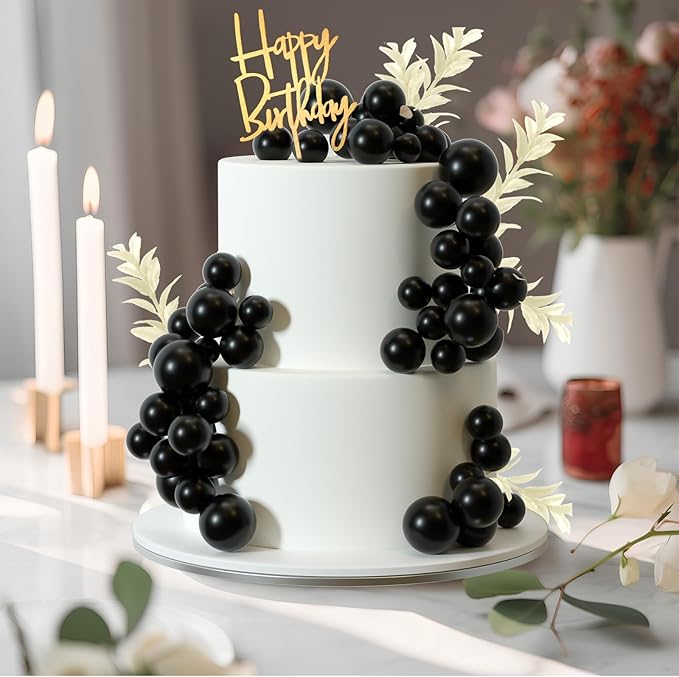 MIAHART Ball Cake Toppers Boho Grass Cake Topper Ball Cake Insert Decoration - Image 3