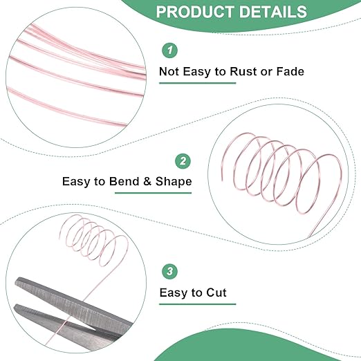 0.2 mm/32 Gauge Copper Wire for Jewelry Making, 82FT Copper Beading Craft Wire - Image 2