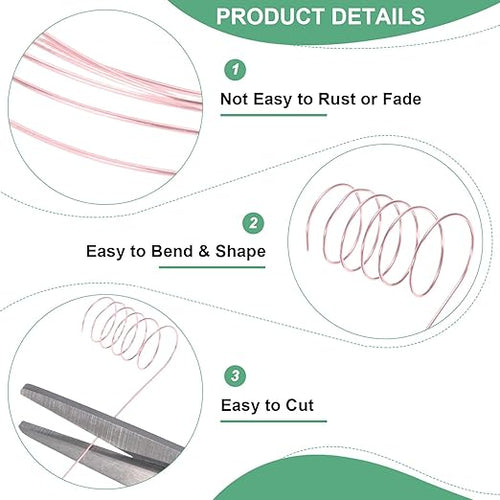 0.2 mm/32 Gauge Copper Wire for Jewelry Making, 82FT Copper Beading Craft Wire - Image 2