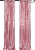Poise3EHome 2 Panels 2ft x 8ft Fuchsia Pink Sequin Backdrop Curtains by Poise3EHome