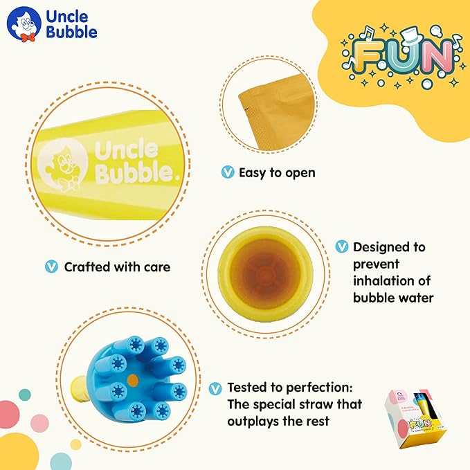 Uncle Bubble Blower for Kids and Toddlers, Plastic Reduction Version - Image 5