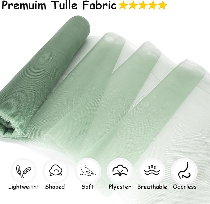 Tulle Fabric Rolls, 54 Inch by 10 Yards Tulle Ribbon - Image 2