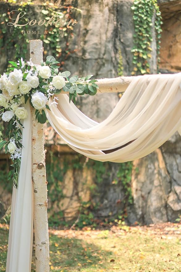 Lookein Chiffon Arch Fabric Drapes - Image 3
