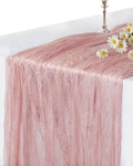 Pink Cheesecloth Table Runner 120 Inch, Dusty Pink Boho Rustic Gauze 10 FT by YAYOYAPhotography