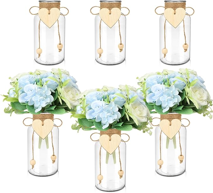Vintage Glass Vases for Flowers, Bridal Shower Bud Vase Set by DRANSMIC