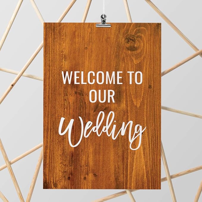 Andaz Press Extra Large Wedding Easel Board Party Sign, 12x18-inch, Rustic Barn - Image 2
